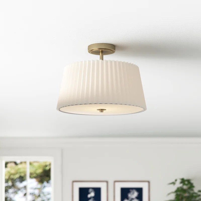 Alvana Fabric Semi Flush Mount | Wayfair Professional