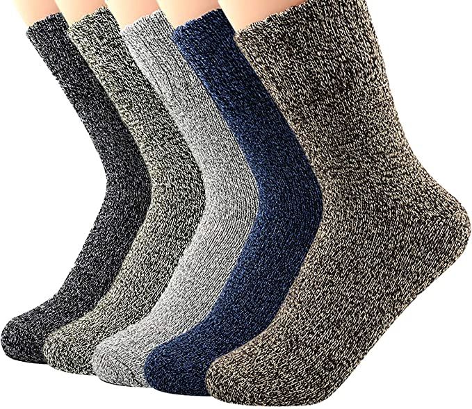 Century Star Womens Athletic Socks Knit Pattern Sports Socks Winter Wool Socks Crew Cut Cashmere ... | Amazon (US)