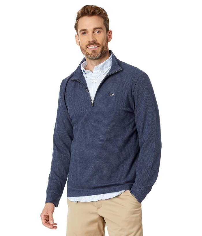 Vineyard Vines Saltwater 1/4 Zip Men's Clothing Deep Bay : XL, Cotton/Polyester | Zappos.com