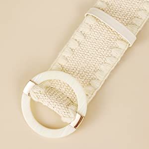 TOPACC Wide Straw Woven Belts for Women Dresses Elastic Boho Rattan Belt Stretch | Amazon (US)