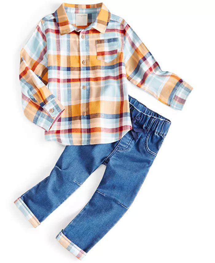 First Impressions Baby Boys Plaid Shirt and Jeans, 2 Piece Set, Created for Macy's - Macy's | Macy's Canada