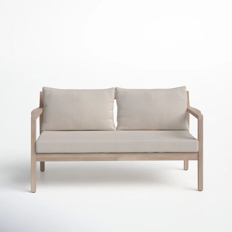 Amina 58'' Wide Outdoor Solid Wood Acacia 2-Seater Sofa | Wayfair North America