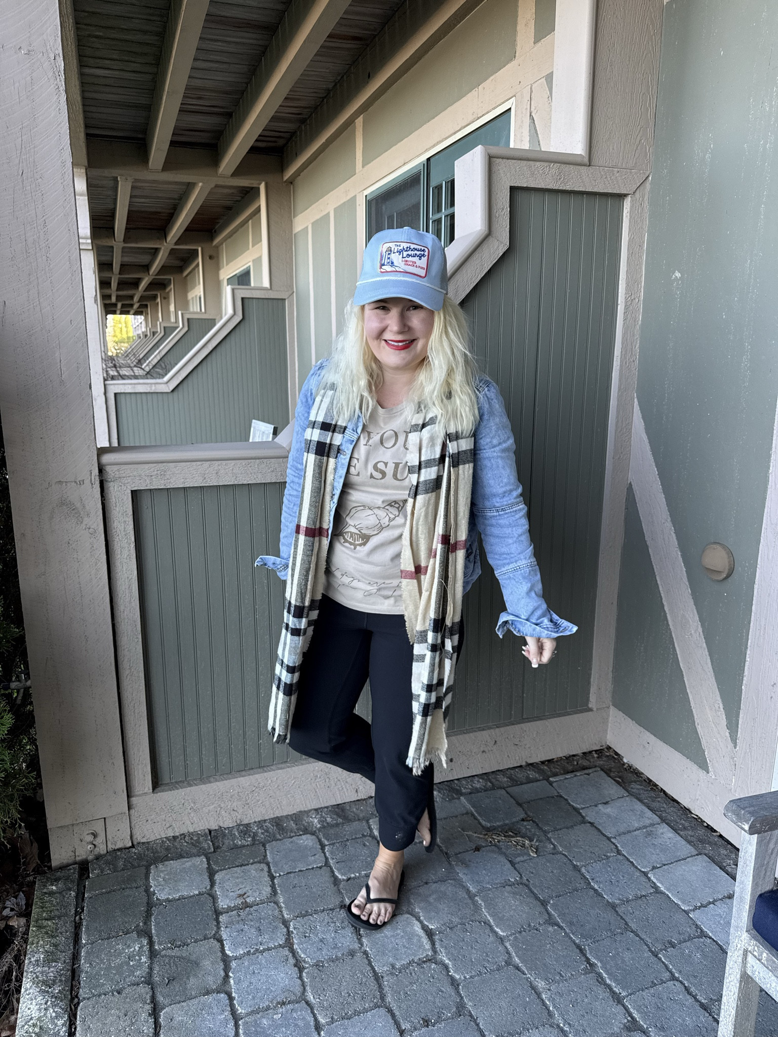 One of my favorite spring/early summer fits. @lululemon joggers and @Anthropologie t-shirt a @J.Crew denim jacket and some effortlessly confy accessories to pull it all together.  

#LTKootd #LTKPetite #LTKActive