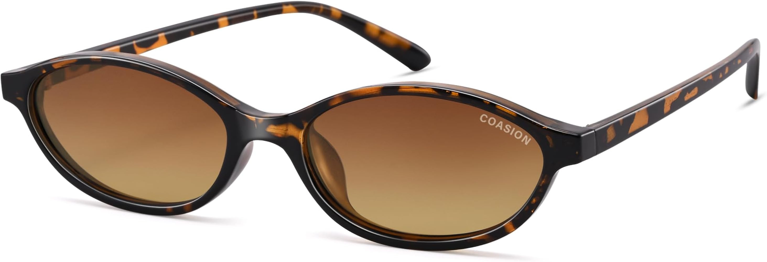 COASION Polarized Oval 90s Sunglasses for Women, Y2K Retro Trendy Small Skinny Vintage Cat Eye Su... | Amazon (US)