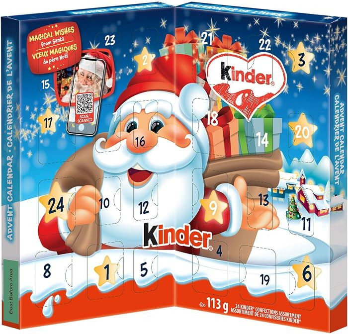 KINDER CHOCOLATE 2025 Advent Calendar; Milk Chocolate Advent Calendar; 113g | Amazon (CA)
