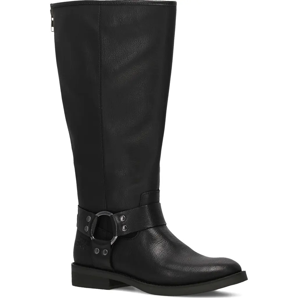 FRYE AND CO Kellie Harness Faux Leather Tall Boot in Black at Nordstrom Rack, Size 9.5 | Nordstrom Rack