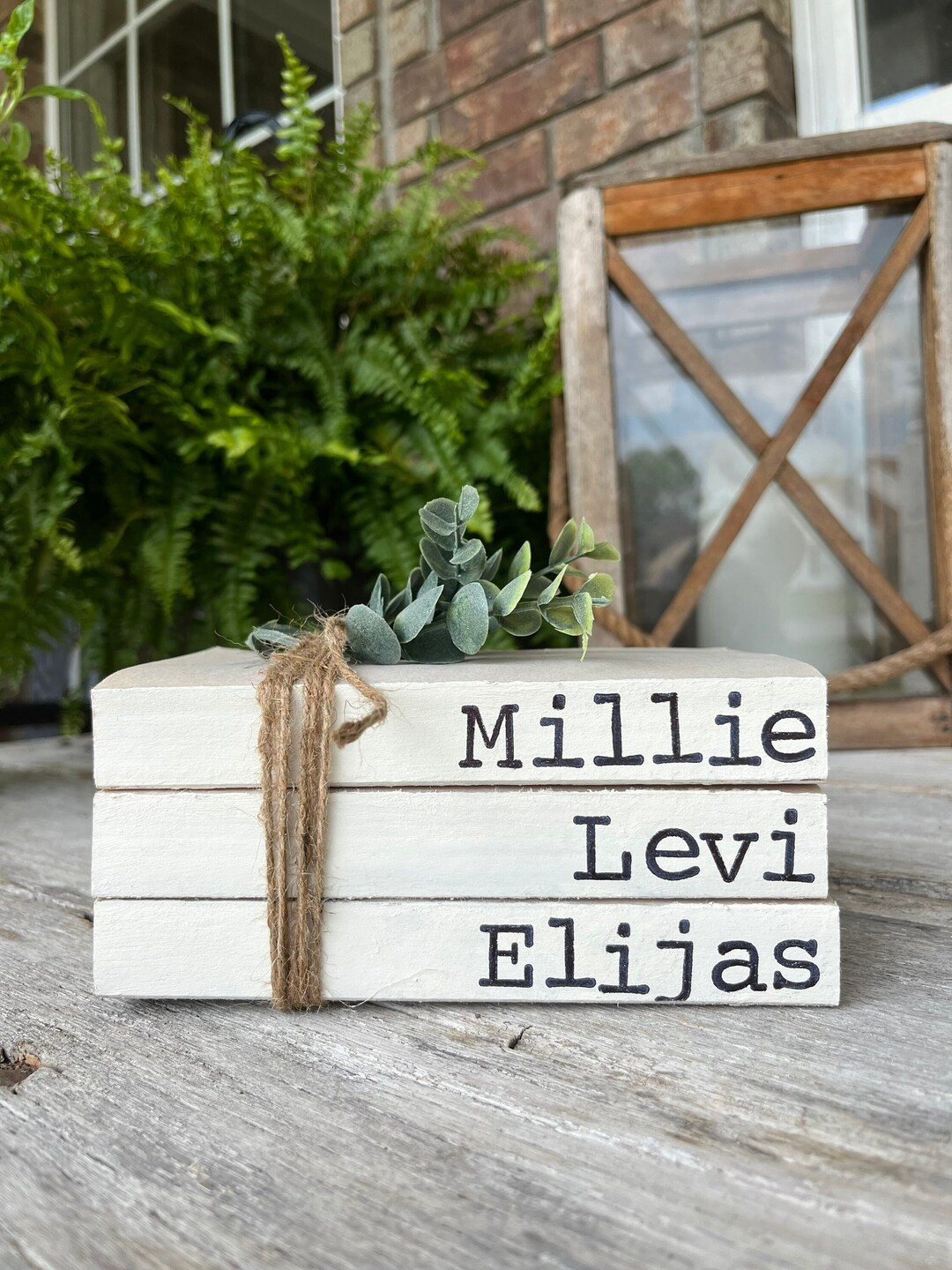 Farmhouse stamped books, decorative books, shelf decor, decorative book set, personalized books, ... | Etsy (US)