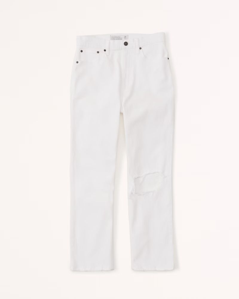 Ultra High Rise Ankle Straight Jeans | Abercrombie & Fitch (US)