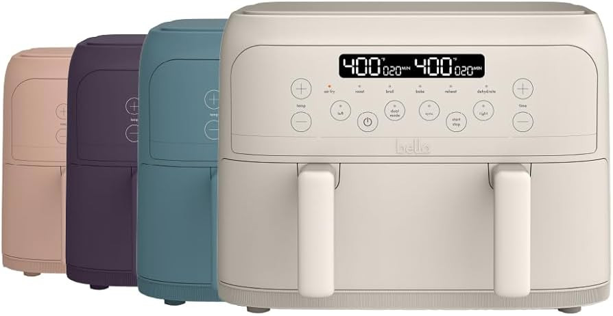 bella 4 Qt TriZone Air Fryer, EverGood™ Ceramic Nonstick Coating, Dual Basket Design w Removabl... | Amazon (US)