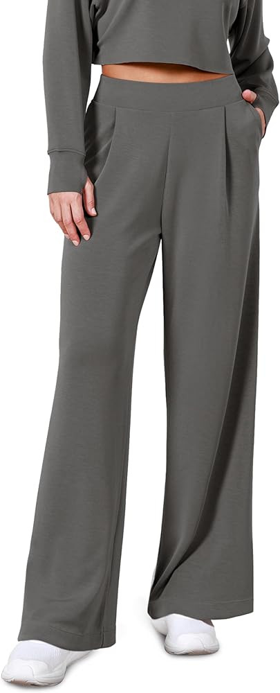 ODODOS Modal Soft Wide Leg Pants for Women High Waist Casual Relaxed Pants with Pockets-27/29"/ 3... | Amazon (US)