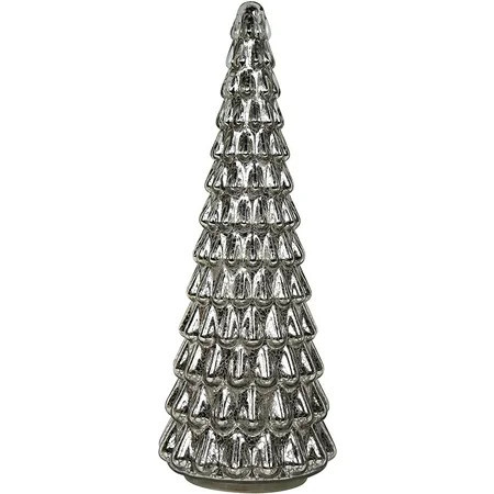 15 in Pre-lit Mercury Glass Christmas Tree Lighted Tabletop Christmas Tree Holiday Decoration with Battery Operated Lights | Walmart (US)