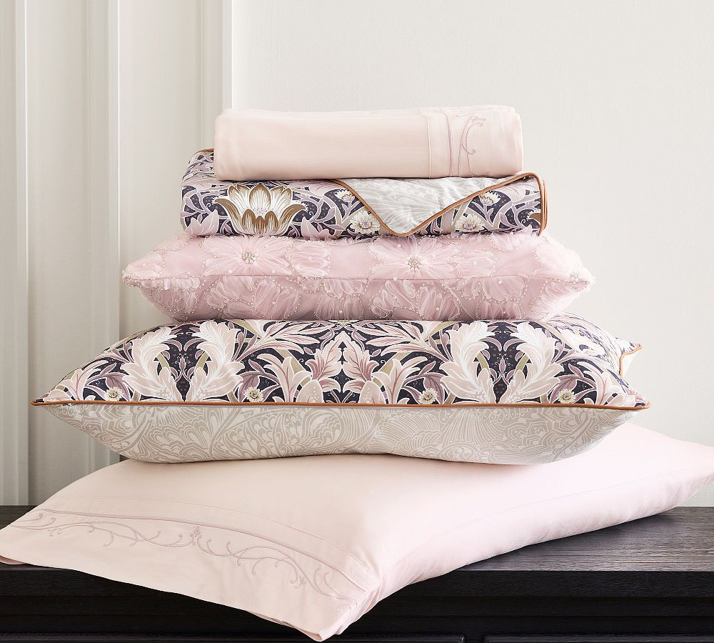 Glinda Beading Floral Decorative Pillow | Pottery Barn (US)