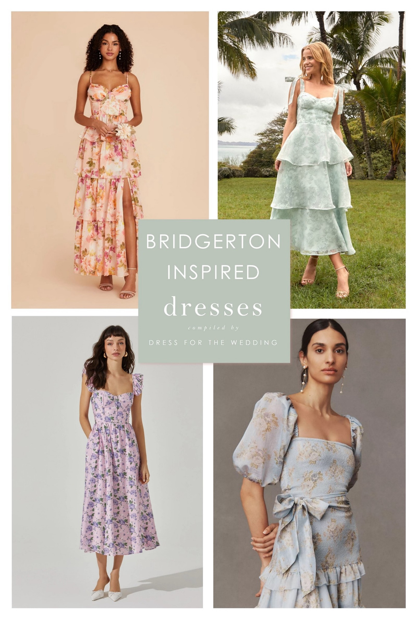 Bridgerton inspired wedding guest dresses, romantic dresses for brunches, bridal showers, garden party dress wedding tea parties, bridesmaid dresses Romantic tiered dress ruffled dress floral print dress wedding guest dress coquette dress 🌸 100 more dresses in our LTK product shop 

#LTKParties #LTKWedding #LTKxNSale