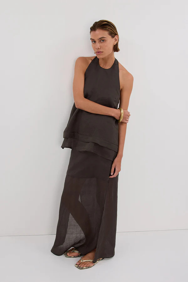 CARMEL PETROL RAMIE HALTER TOP | DISSH