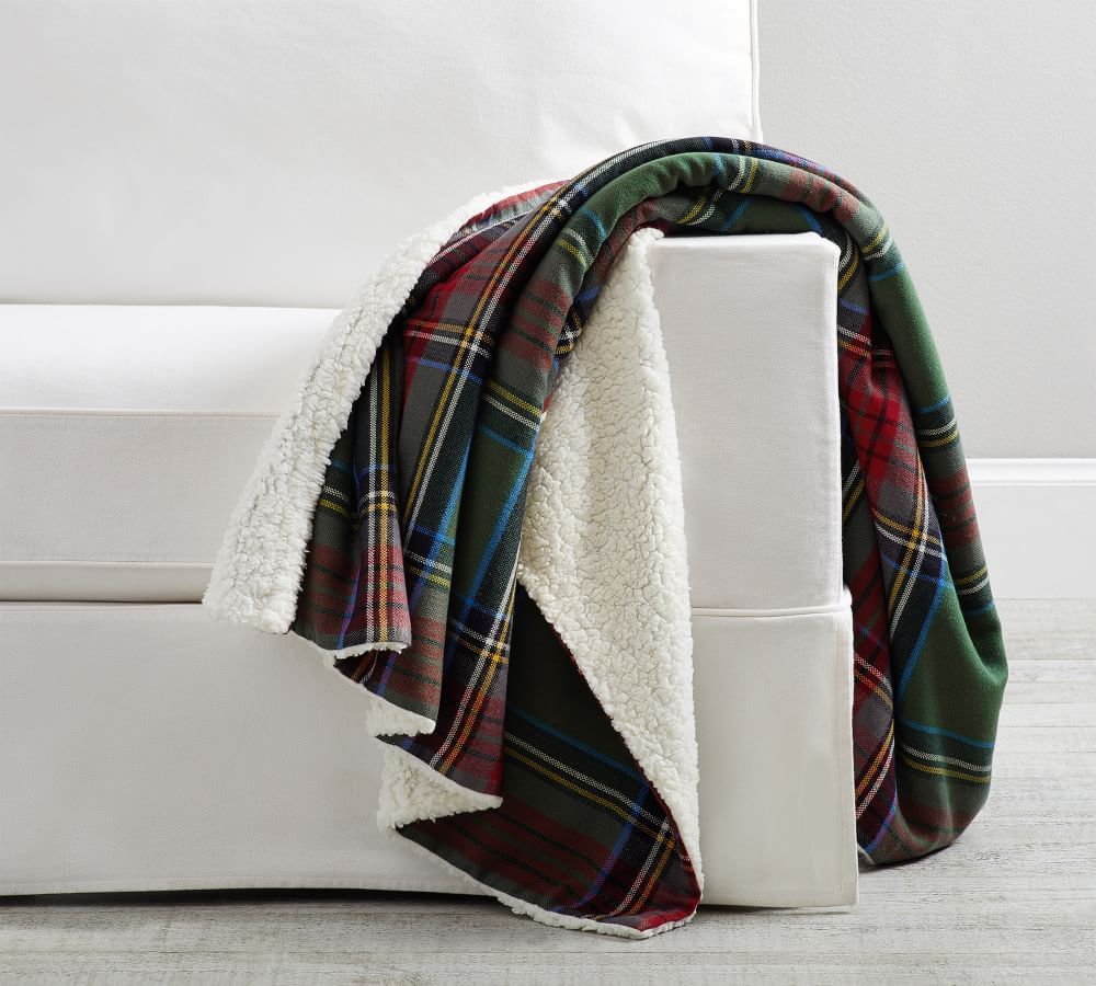 Anthony Plaid Throw, 50 x 60", Green | Pottery Barn (US)