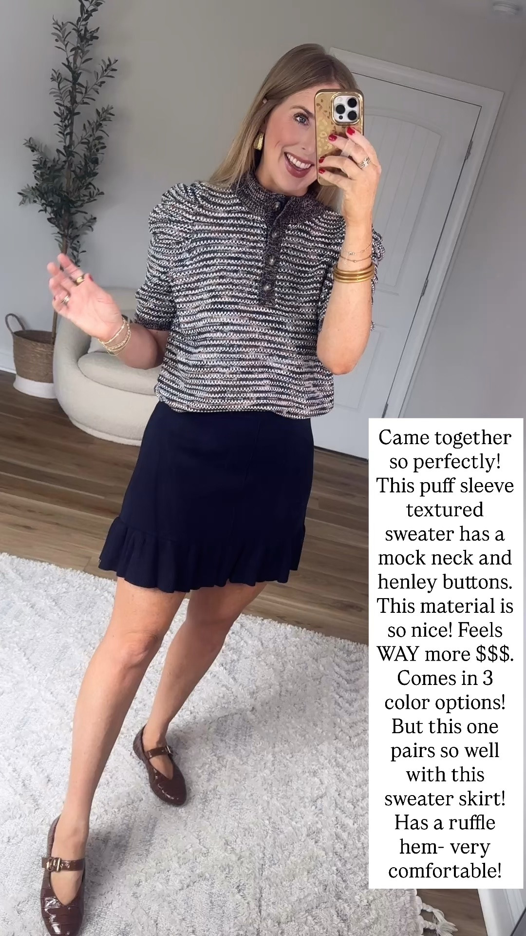 Puff sleeve sweater and sweater skirt

#LTKootd