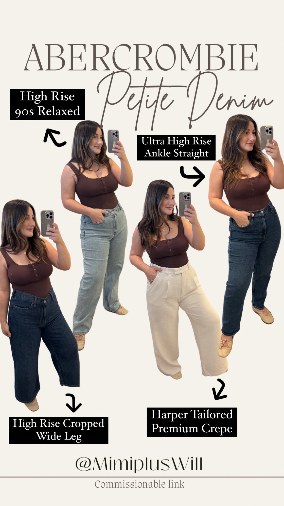 25% off everything Petite Friendly Abercrombie Denim!!!

Sizing:
🩷High Rise 90s Relaxed size 28 short  (runs true to size) 

🩷High Rise Cropped Wide Leg size 29 short (runs true to size) 

🩷Harpor Tailored Premium Crepe size 29 short  (runs true to size) 

🩷Ultra High rise ankle straight size 29 short (run slightly small- if between sizes then size up)

#petitefashion #petitestyle #petitejeans #3monthspostpartum #casualstyle #styleinspo

#LTKFallSale 

#LTKFindsUnder50 #LTKSaleAlert