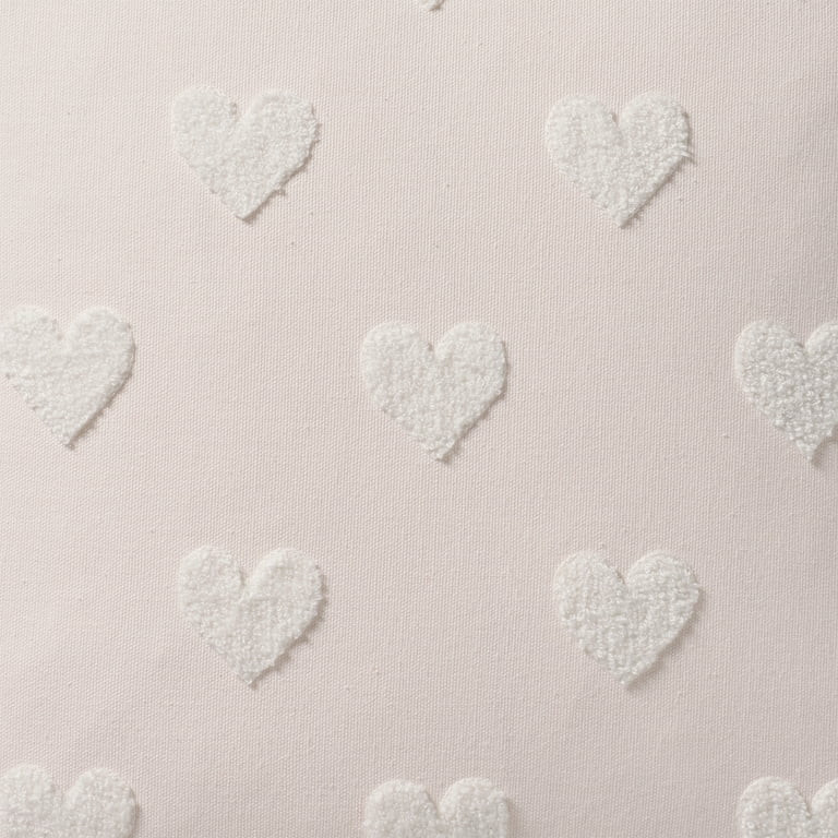 My Texas House 18" x 18" Pink Tufted Hearts Cotton Decorative Pillow Cover | Walmart (US)