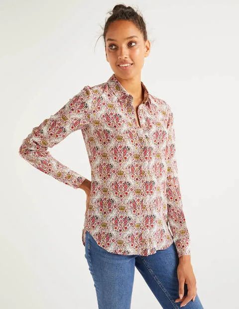 The Silk Shirt - Milkshake, Crown and Country | Boden US | Boden (US)