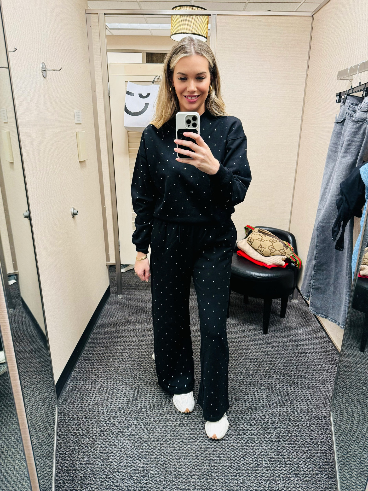 I’m obsessed with this Good American embellished sweatsuit that is on sale for 30% off at the @nordstrom Black Friday Sale! It’s so cozy yet festive and is perfect for holiday lounging (I’ll be wearing it on Christmas morning!) or gifting!Shop it along with other festive pieces I love at Nordstrom! #nordstrom #nordstrompartner