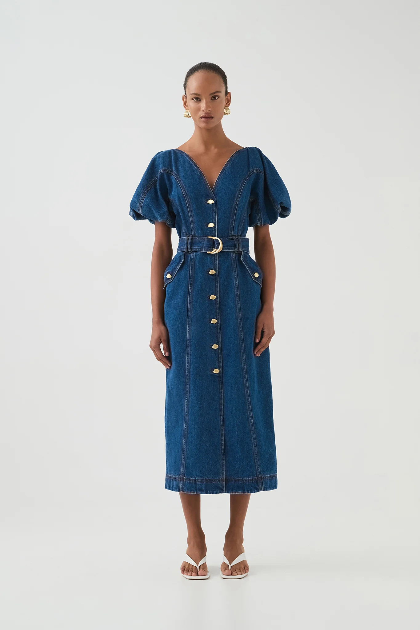 Harper Denim Midi Dress | aje. (US, UK, Europe, ROW)