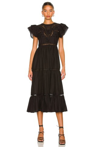 Tularosa Claudette Midi Dress in Black from Revolve.com | Revolve Clothing (Global)