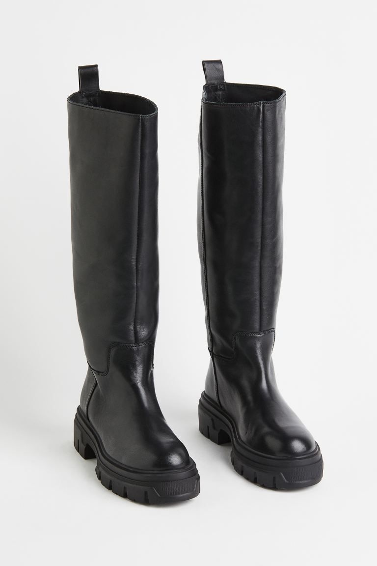 Knee-high leather boots | H&M (UK, MY, IN, SG, PH, TW, HK)