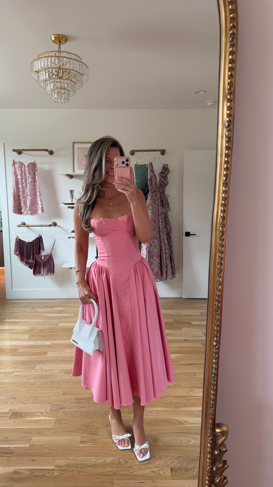 pink strapless corset-bodice midi with a full, gathered skirt summer wedding formal event dress 💐💍

I’m 5’4” and wearing my normal size 2/small

electric picks: emerson20

summer wedding guest dresses, wedding guest dresses, cocktail dresses, semi-formal dresses, black tie wedding guest dresses, destination wedding guest dresses, garden party dresses, wedding guest outfit ideas

#LTKSeasonal #LTKgrwm #LTKWedding