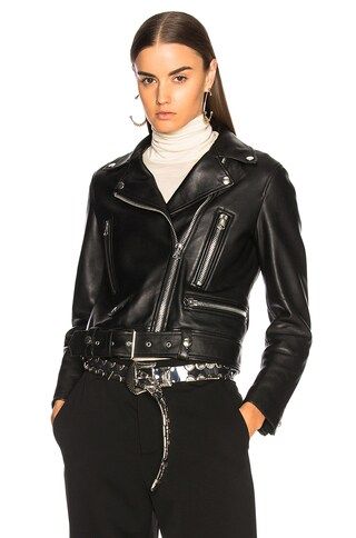 Acne Studios Mock Leather Jacket in Black | FORWARD by elyse walker