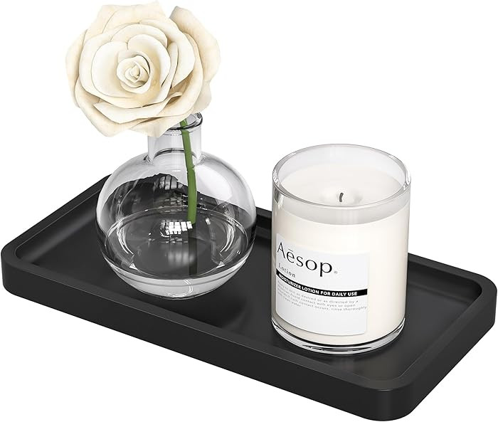 Weenson Small Bathroom Vanity Tray for Countertop Makeup Perfume Jewelry Decor Candle Keys, Small... | Amazon (US)