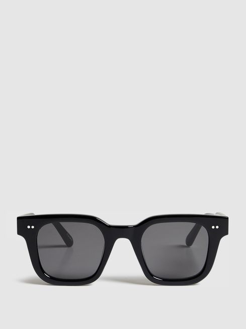 Reiss Black Four Chimi Square Frame Acetate Sunglasses | Reiss UK