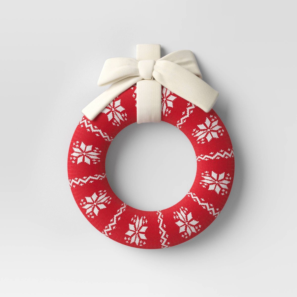 16" Knit Fair Isle Christmas Decorative Wreath Red/White - Wondershop™ | Target