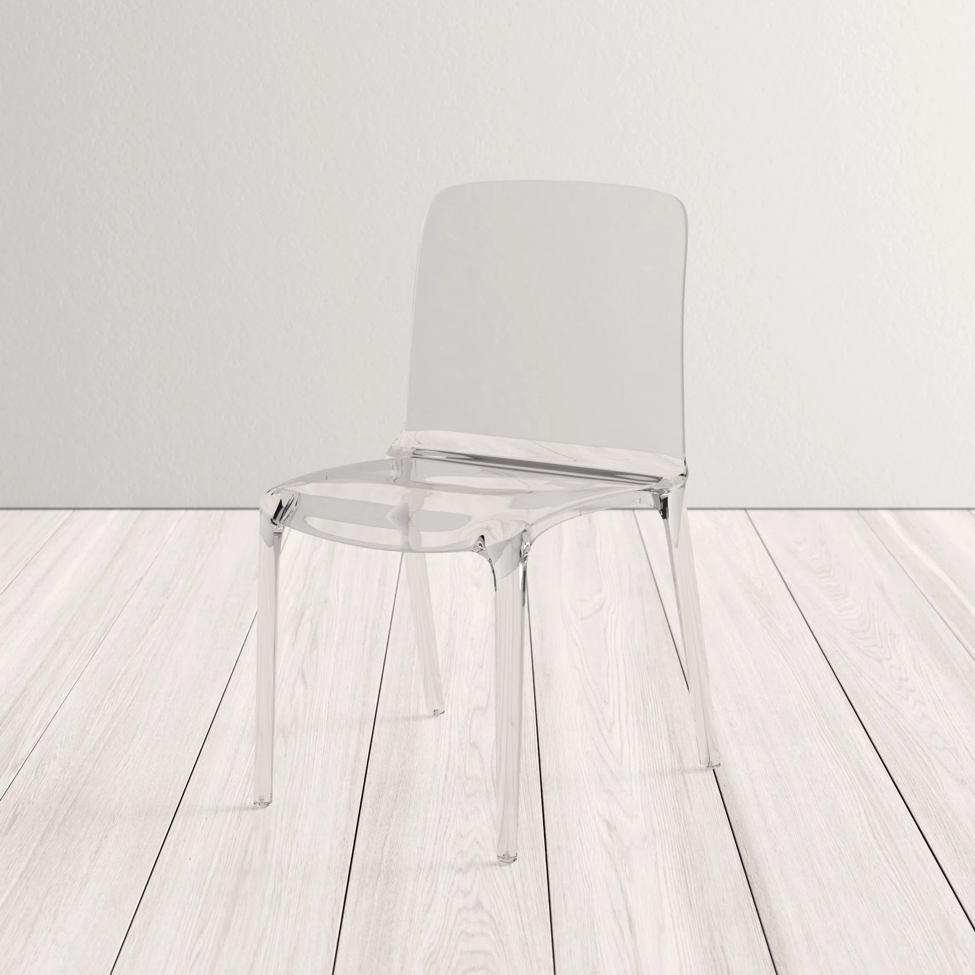 Lade Transparent Plastic Stackable Dining Chair with Waterfall Edge Seat – Lightweight Versatil... | AllModern