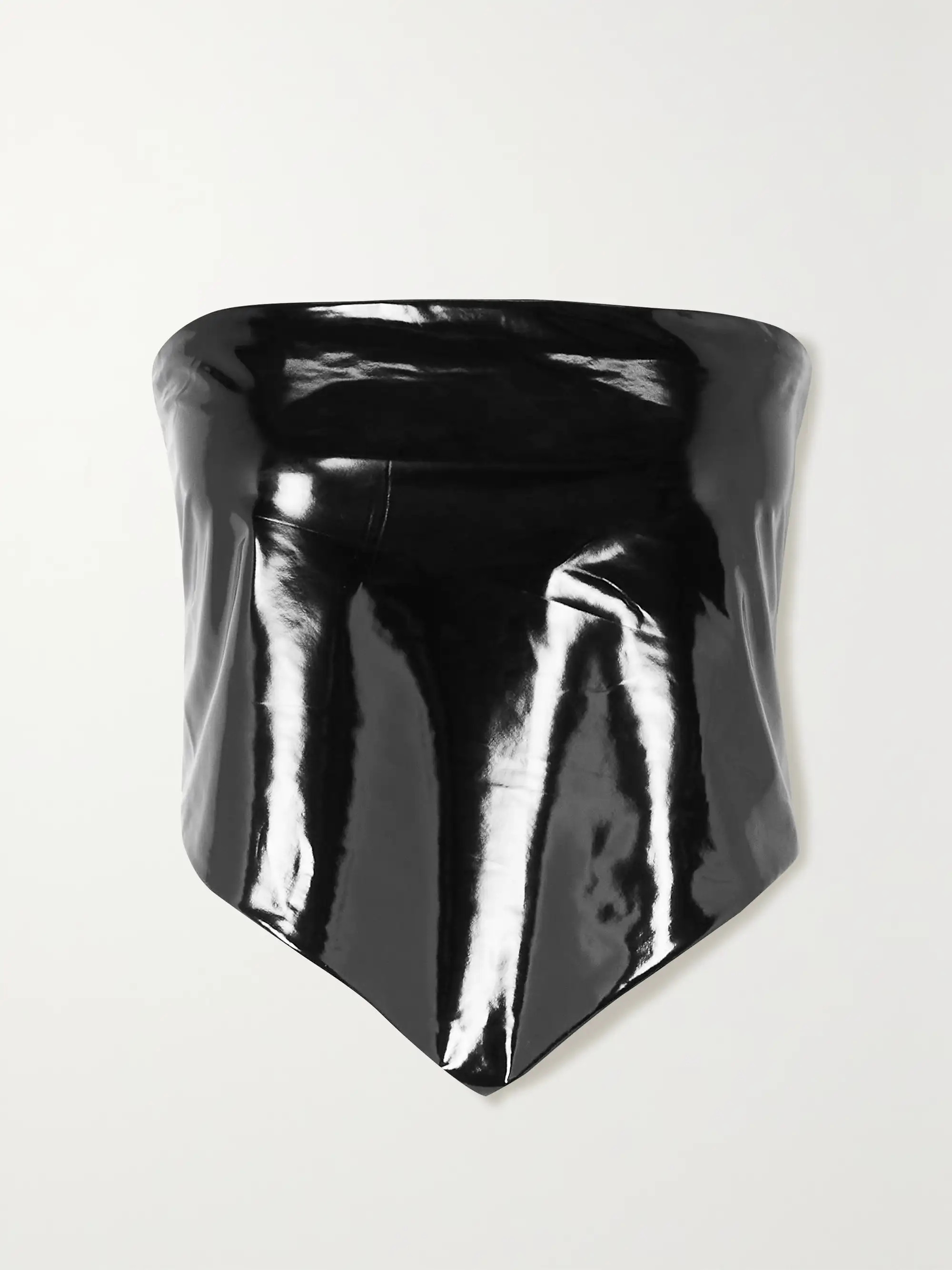 Angie strapless cropped coated top | NET-A-PORTER (US)