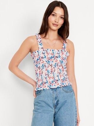 Fitted Smocked Tank Top | Old Navy (US)