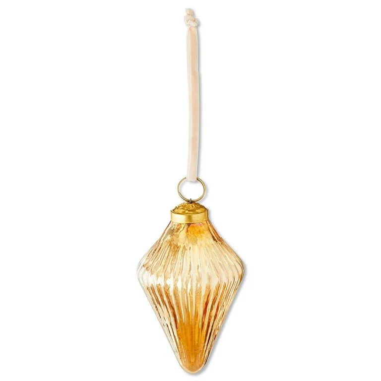 Gold Glass and Metal Gem Christmas Ornament, 4.5", by Holiday Time | Walmart (US)