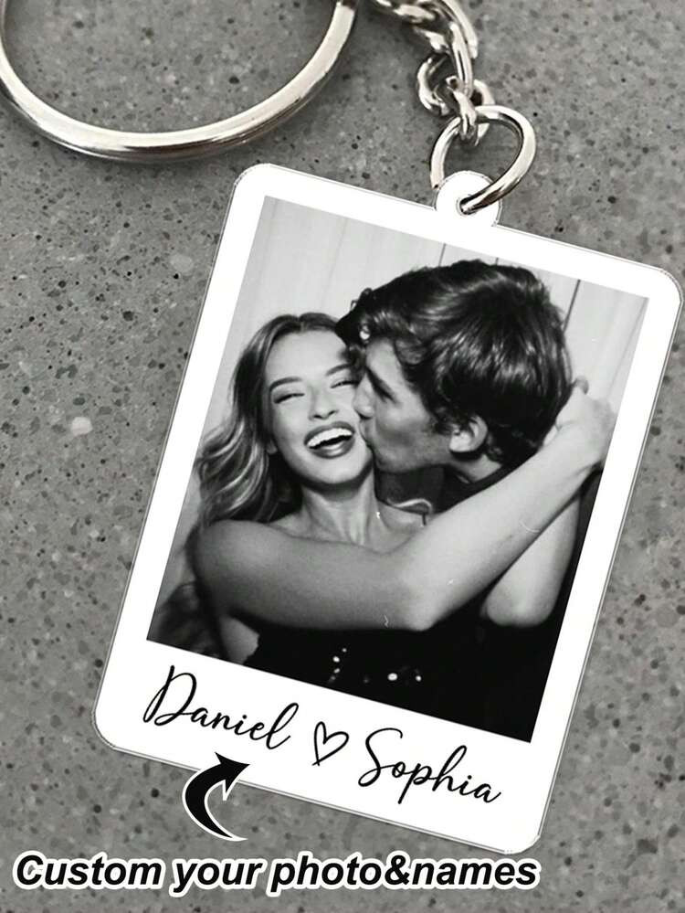 Custom Personalized Photo Acrylic Keychain, Couple Keychain, Boyfriend Husband Gift, Personalized... | SHEIN