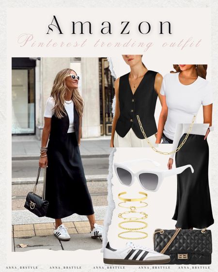 Silk skirt, white tee, vest for women, adidas samba sneakers

#LTKFindsUnder50 

#LTKFindsUnder100