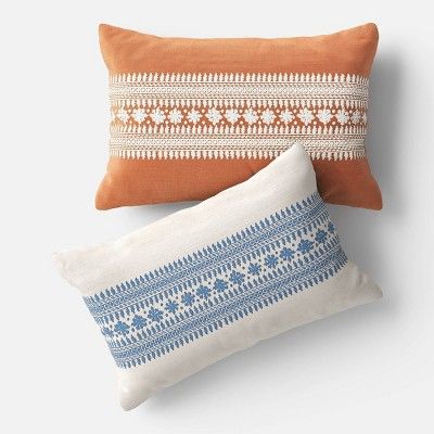 Floral Embroidered Lumbar Throw Pillow - Threshold™ | Target