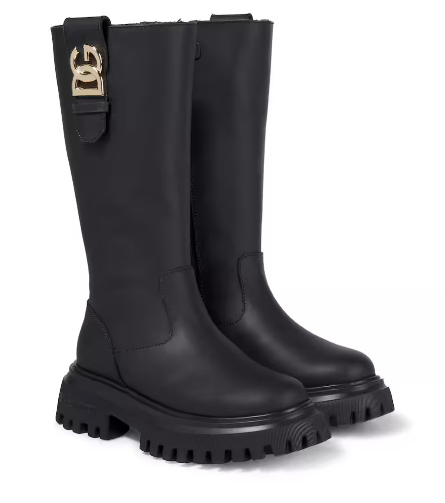 Dolce&Gabbana Kids DG leather boots | Mytheresa (US/CA)