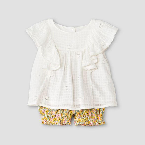 Baby Girls' 2pc Schiffli Dress- Cat & Jack™ White | Target