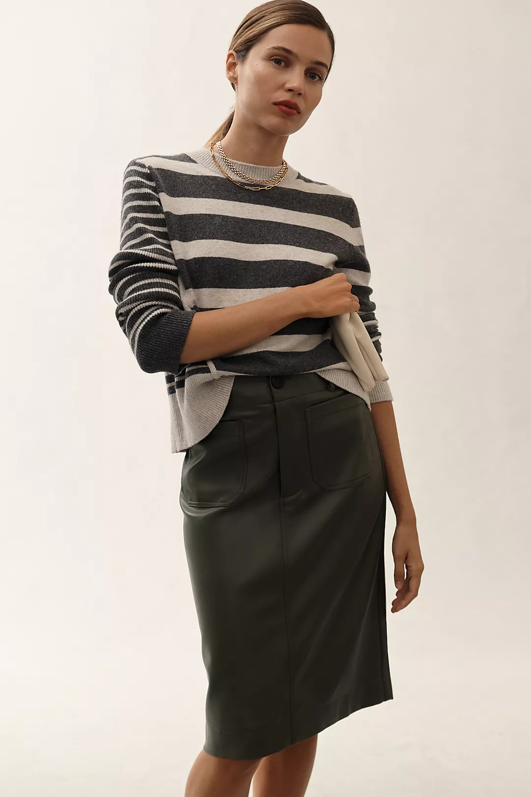 The Colette Faux Leather Skirt by Maeve | Anthropologie (US)