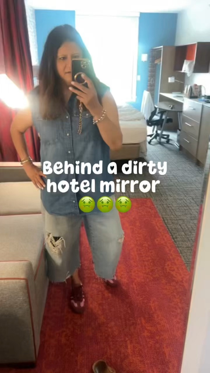 This denim shirt is very oversized. Wearing an XS! 54” pit to pit! Can be dressed up or down!

#LTKOver40 #LTKMidsize #LTKootd