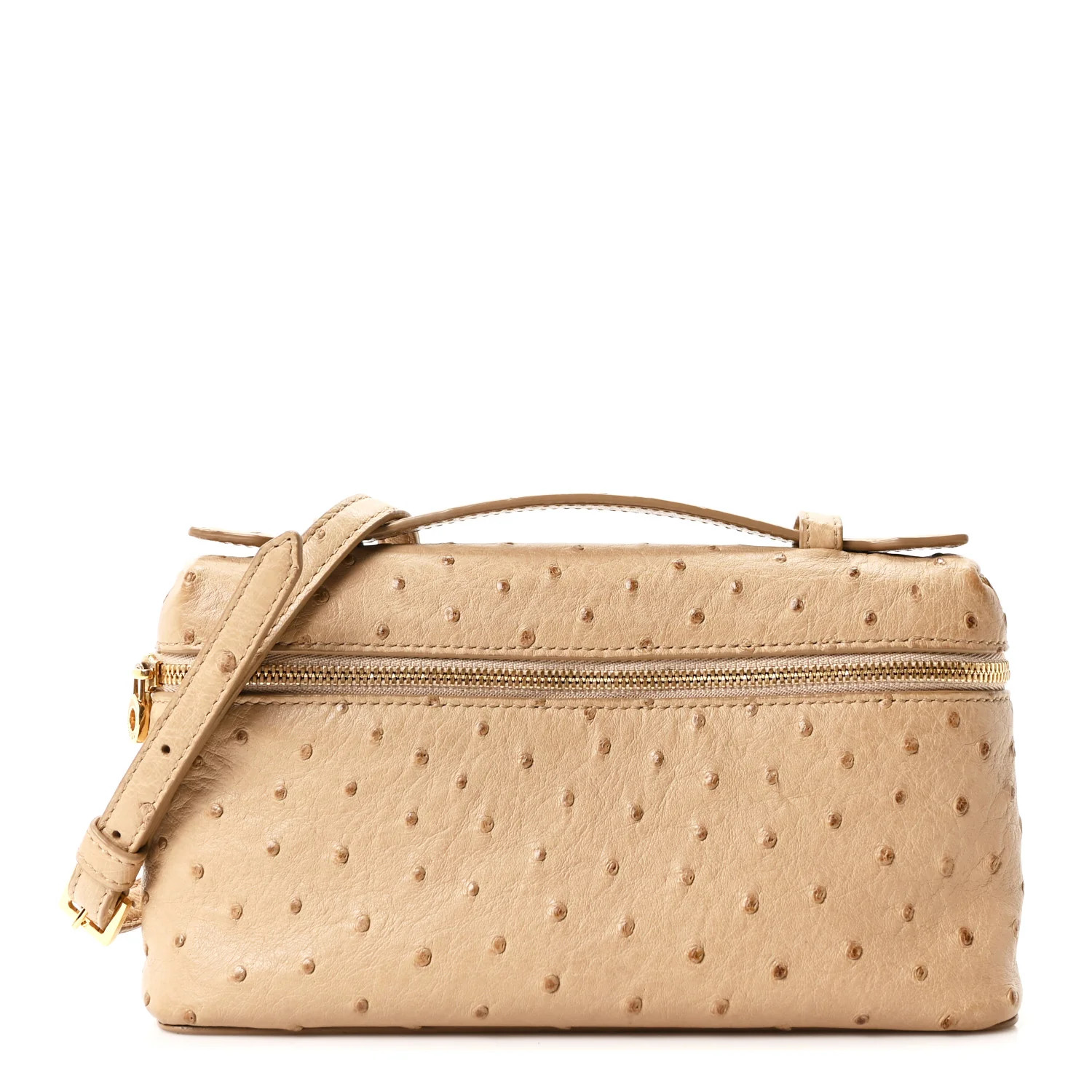 Ostrich L19 Extra Pocket Pouch Beige | FASHIONPHILE (US)
