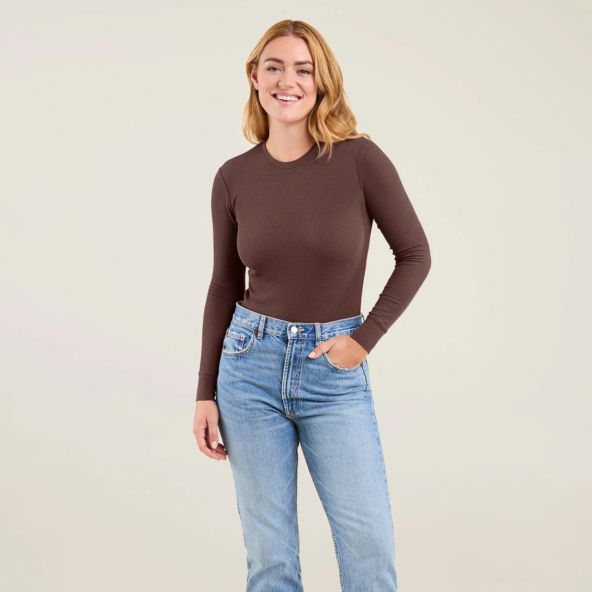 Waffle Bodysuit | Coffee - nuuds | nuuds