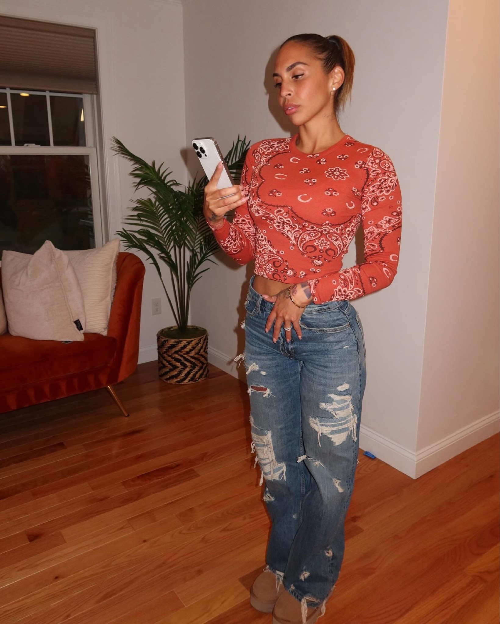 Top - small | Zara jeans - 25 waist | Uggs size 7 women 