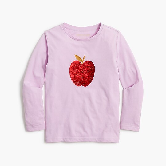 Girls' sequin apple graphic tee | J.Crew Factory