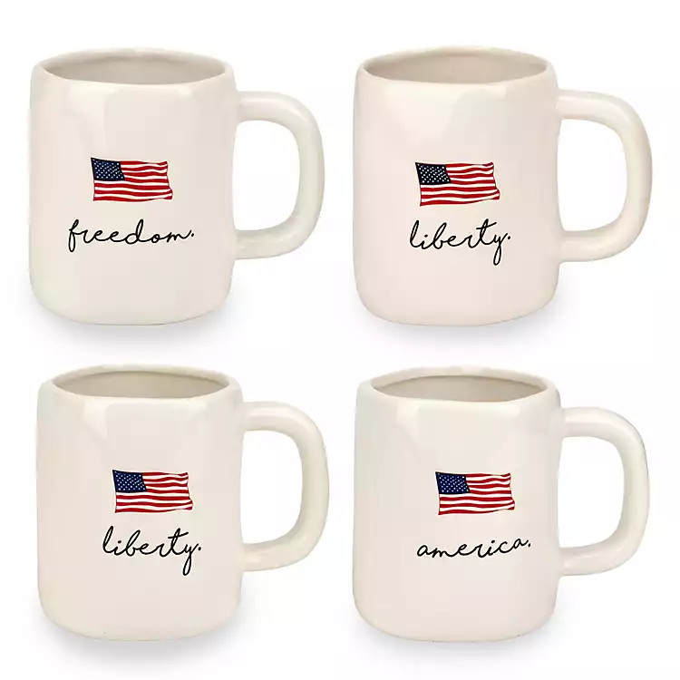 Patriotic Sentiment Mugs, Set of 4 | Kirklands