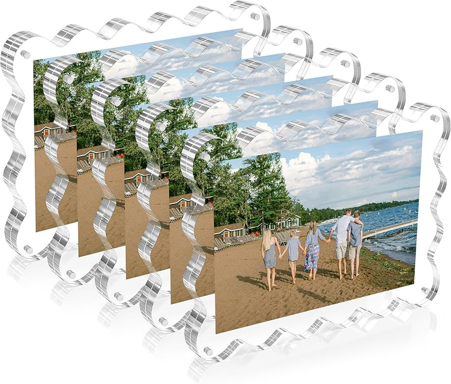 eletecpro 5x7 Clear Acrylic Picture Frame Set of 5, Double-sided Frameless Magnetic Frames Displa... | Amazon (US)