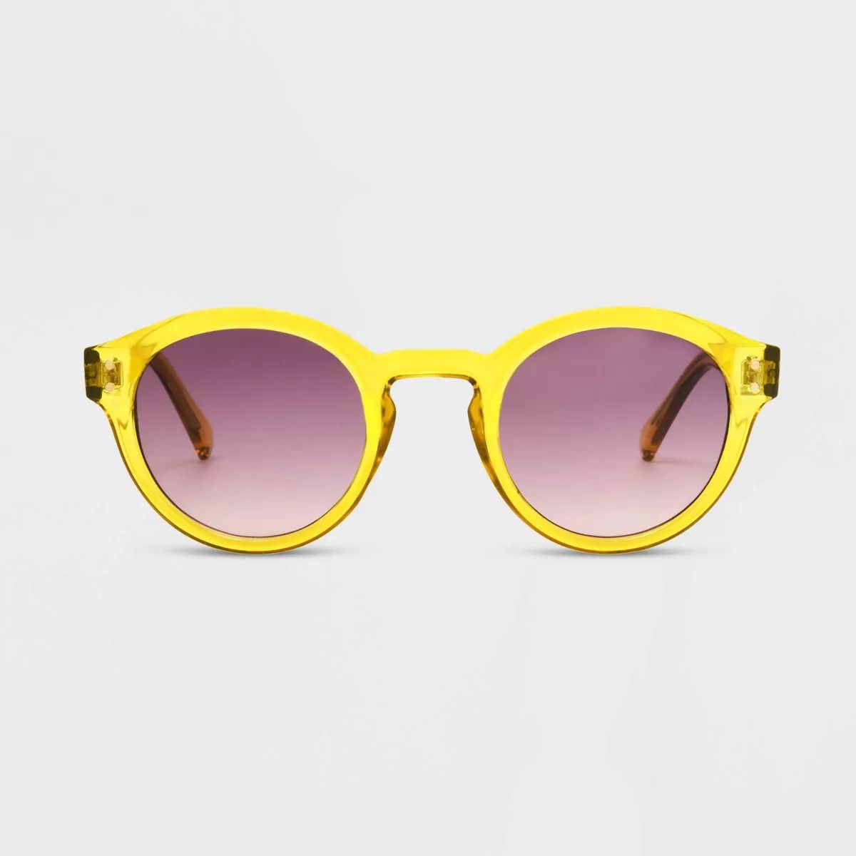 Women's Shiny Plastic Round Sunglasses with Gradient Lenses - Universal Thread™ Yellow | Target